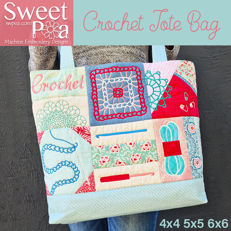 Crochet Tote Bag 4x4 5x5 6x6 - Sweet Pea Australia
