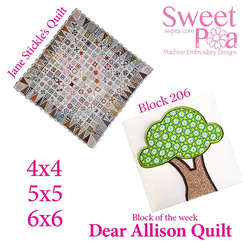 Dear Allison quilt block 206 in the 4x4 5x5 6x6 - Sweet Pea Australia In the hoop machine embroidery designs. in the hoop project, in the hoop embroidery designs, craft in the hoop project, diy in the hoop project, diy craft in the hoop project, in the hoop embroidery patterns, design in the hoop patterns, embroidery designs for in the hoop embroidery projects, best in the hoop machine embroidery designs perfect for all hoops and embroidery machines