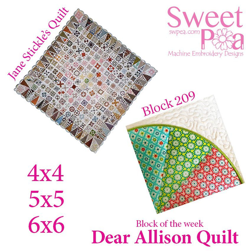 Dear Allison quilt block 209 in the 4x4 5x5 6x6 - Sweet Pea Australia In the hoop machine embroidery designs. in the hoop project, in the hoop embroidery designs, craft in the hoop project, diy in the hoop project, diy craft in the hoop project, in the hoop embroidery patterns, design in the hoop patterns, embroidery designs for in the hoop embroidery projects, best in the hoop machine embroidery designs perfect for all hoops and embroidery machines