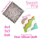 Dear Allison quilt block 223 in the 4x4 5x5 6x6 - Sweet Pea Australia In the hoop machine embroidery designs. in the hoop project, in the hoop embroidery designs, craft in the hoop project, diy in the hoop project, diy craft in the hoop project, in the hoop embroidery patterns, design in the hoop patterns, embroidery designs for in the hoop embroidery projects, best in the hoop machine embroidery designs perfect for all hoops and embroidery machines