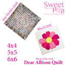 Dear Allison quilt block 225 in the 4x4 5x5 6x6 - Sweet Pea Australia In the hoop machine embroidery designs. in the hoop project, in the hoop embroidery designs, craft in the hoop project, diy in the hoop project, diy craft in the hoop project, in the hoop embroidery patterns, design in the hoop patterns, embroidery designs for in the hoop embroidery projects, best in the hoop machine embroidery designs perfect for all hoops and embroidery machines