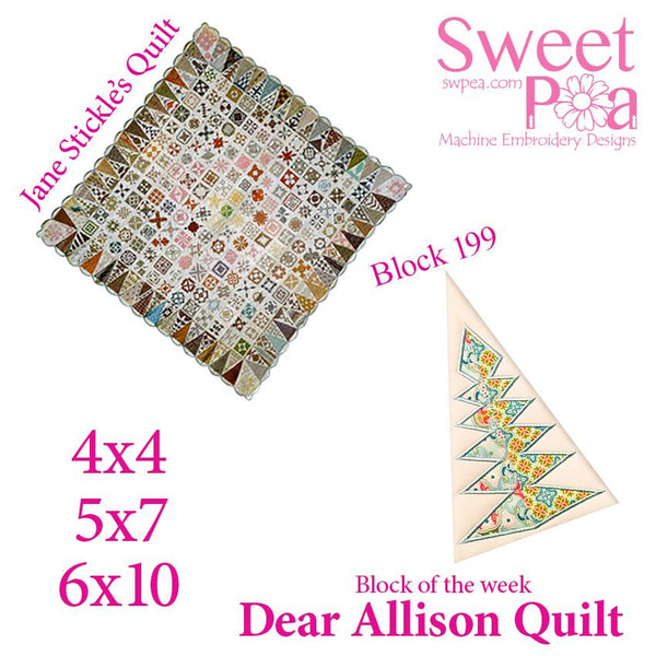 Dear Allison quilt block 198 and BONUS border block 199 in the 4x4 5x5 6x6 - Sweet Pea Australia In the hoop machine embroidery designs. in the hoop project, in the hoop embroidery designs, craft in the hoop project, diy in the hoop project, diy craft in the hoop project, in the hoop embroidery patterns, design in the hoop patterns, embroidery designs for in the hoop embroidery projects, best in the hoop machine embroidery designs perfect for all hoops and embroidery machines