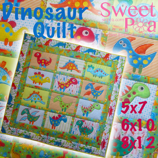 Dinosaur quilt 5x7 6x10 8x12 - Sweet Pea Australia In the hoop machine embroidery designs. in the hoop project, in the hoop embroidery designs, craft in the hoop project, diy in the hoop project, diy craft in the hoop project, in the hoop embroidery patterns, design in the hoop patterns, embroidery designs for in the hoop embroidery projects, best in the hoop machine embroidery designs perfect for all hoops and embroidery machines