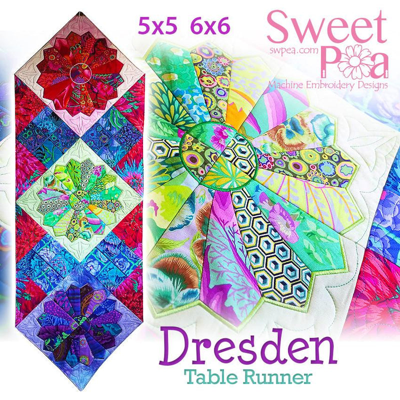 Dresden table runner 5x5 6x6 - Sweet Pea Australia In the hoop machine embroidery designs. in the hoop project, in the hoop embroidery designs, craft in the hoop project, diy in the hoop project, diy craft in the hoop project, in the hoop embroidery patterns, design in the hoop patterns, embroidery designs for in the hoop embroidery projects, best in the hoop machine embroidery designs perfect for all hoops and embroidery machines