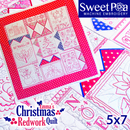 Emma's Christmas Redwork Quilt 5x7 In the hoop machine embroidery designs