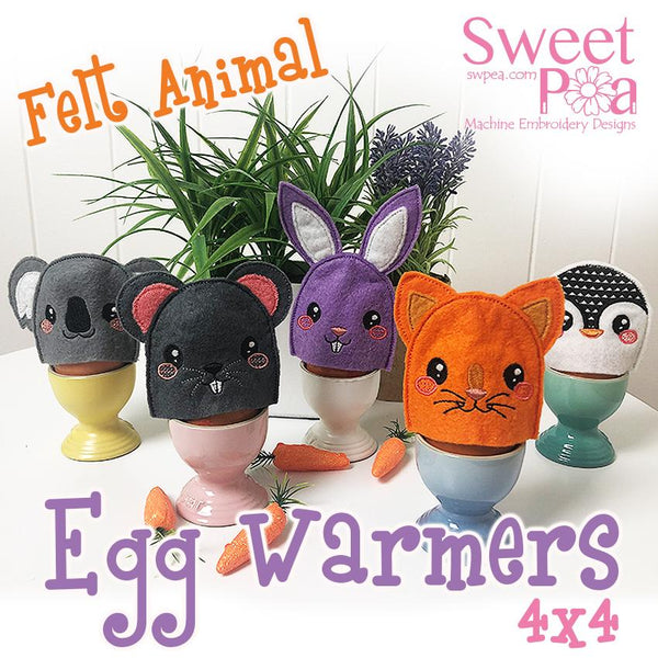 Felt Animal Egg Warmers 4x4 - Sweet Pea Australia In the hoop machine embroidery designs. in the hoop project, in the hoop embroidery designs, craft in the hoop project, diy in the hoop project, diy craft in the hoop project, in the hoop embroidery patterns, design in the hoop patterns, embroidery designs for in the hoop embroidery projects, best in the hoop machine embroidery designs perfect for all hoops and embroidery machines