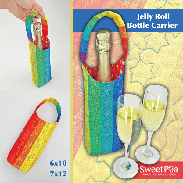 Jelly Roll Bottle Carrier 6x10 7x12 - Sweet Pea Australia In the hoop machine embroidery designs. in the hoop project, in the hoop embroidery designs, craft in the hoop project, diy in the hoop project, diy craft in the hoop project, in the hoop embroidery patterns, design in the hoop patterns, embroidery designs for in the hoop embroidery projects, best in the hoop machine embroidery designs perfect for all hoops and embroidery machines