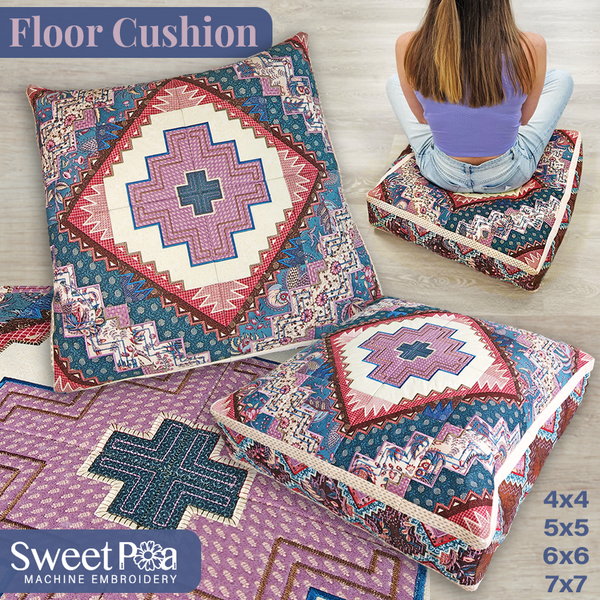 Floor Cushion 4x4 5x5 6x6 7x7 In the hoop machine embroidery designs
