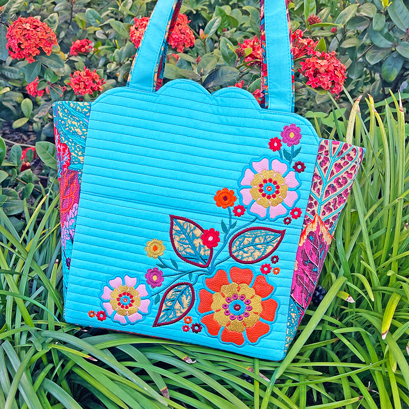 Flourishing Flowers Handbag 6x10 8x12 - Sweet Pea Australia In the hoop machine embroidery designs. in the hoop project, in the hoop embroidery designs, craft in the hoop project, diy in the hoop project, diy craft in the hoop project, in the hoop embroidery patterns, design in the hoop patterns, embroidery designs for in the hoop embroidery projects, best in the hoop machine embroidery designs perfect for all hoops and embroidery machines
