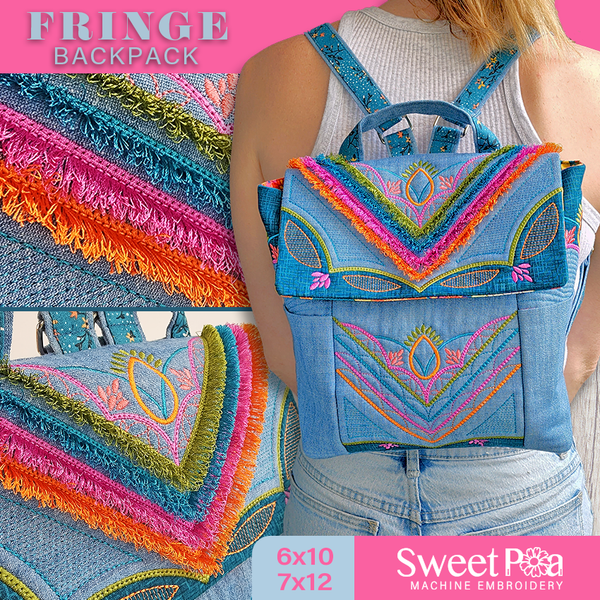 Fringe Backpack 6x10 7x12 - Sweet Pea Australia In the hoop machine embroidery designs. in the hoop project, in the hoop embroidery designs, craft in the hoop project, diy in the hoop project, diy craft in the hoop project, in the hoop embroidery patterns, design in the hoop patterns, embroidery designs for in the hoop embroidery projects, best in the hoop machine embroidery designs perfect for all hoops and embroidery machines