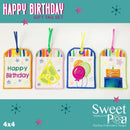 Happy Birthday Gift Tag Set 4x4 - Sweet Pea Australia In the hoop machine embroidery designs. in the hoop project, in the hoop embroidery designs, craft in the hoop project, diy in the hoop project, diy craft in the hoop project, in the hoop embroidery patterns, design in the hoop patterns, embroidery designs for in the hoop embroidery projects, best in the hoop machine embroidery designs perfect for all hoops and embroidery machines