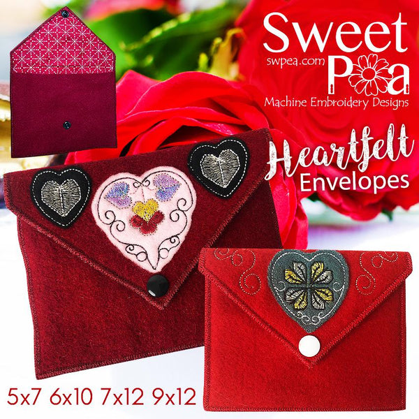Heartfelt Envelopes 5x7 6x10 7x12 9x12 - Sweet Pea Australia In the hoop machine embroidery designs. in the hoop project, in the hoop embroidery designs, craft in the hoop project, diy in the hoop project, diy craft in the hoop project, in the hoop embroidery patterns, design in the hoop patterns, embroidery designs for in the hoop embroidery projects, best in the hoop machine embroidery designs perfect for all hoops and embroidery machines