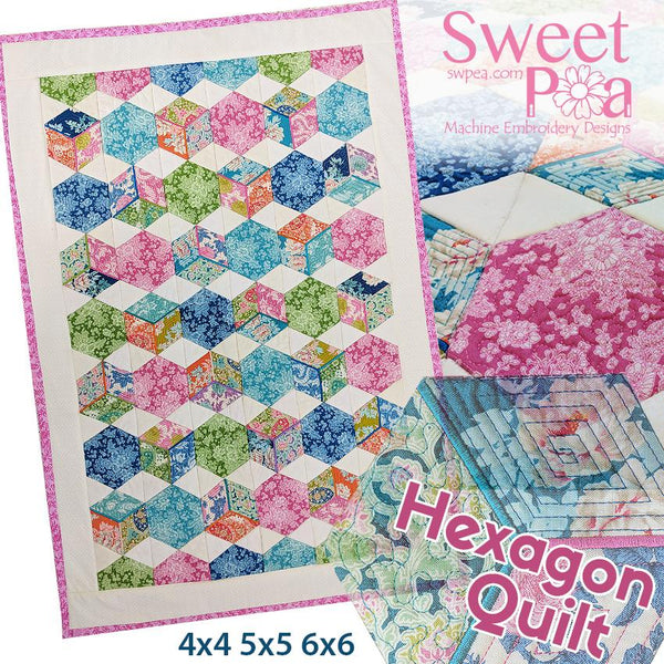 Hexagon Quilt 4x4 5x5 and 6x6 - Sweet Pea Australia In the hoop machine embroidery designs. in the hoop project, in the hoop embroidery designs, craft in the hoop project, diy in the hoop project, diy craft in the hoop project, in the hoop embroidery patterns, design in the hoop patterns, embroidery designs for in the hoop embroidery projects, best in the hoop machine embroidery designs perfect for all hoops and embroidery machines
