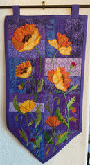 Poppy Garden Flag 4x4 5x5 6x6 7x7 In the hoop machine embroidery designs