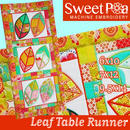 Leaf Quilt Block and Table Runner 6x10 7x12 9.5x14 In the hoop machine embroidery designs