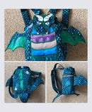 Blaze the Dragon Backpack 5x7 6x10 In the hoop machine embroidery designs