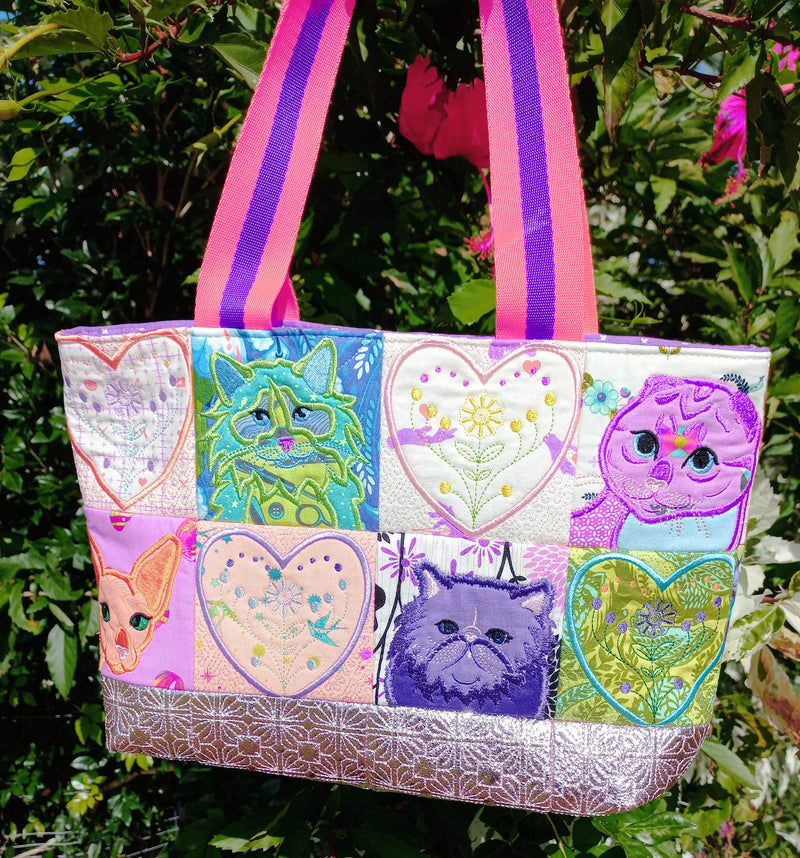 Meow Meow Quilt 4x4 5x5 6x6 7x7 In the hoop machine embroidery designs