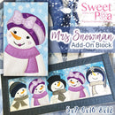 Mrs Snowman Add-on Block 5x7 6x10 8x12 - Sweet Pea Australia In the hoop machine embroidery designs. in the hoop project, in the hoop embroidery designs, craft in the hoop project, diy in the hoop project, diy craft in the hoop project, in the hoop embroidery patterns, design in the hoop patterns, embroidery designs for in the hoop embroidery projects, best in the hoop machine embroidery designs perfect for all hoops and embroidery machines