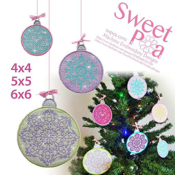 Mylar Christmas Baubles 4x4 5x5 6x6 - Sweet Pea Australia In the hoop machine embroidery designs. in the hoop project, in the hoop embroidery designs, craft in the hoop project, diy in the hoop project, diy craft in the hoop project, in the hoop embroidery patterns, design in the hoop patterns, embroidery designs for in the hoop embroidery projects, best in the hoop machine embroidery designs perfect for all hoops and embroidery machines