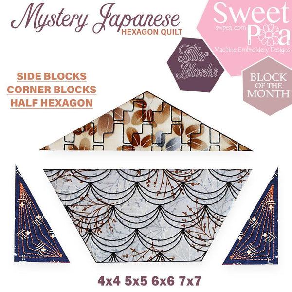 Mystery Japanese Hexagon Quilt BOM Corner, Side and Half Blocks - Sweet Pea Australia In the hoop machine embroidery designs. in the hoop project, in the hoop embroidery designs, craft in the hoop project, diy in the hoop project, diy craft in the hoop project, in the hoop embroidery patterns, design in the hoop patterns, embroidery designs for in the hoop embroidery projects, best in the hoop machine embroidery designs perfect for all hoops and embroidery machines