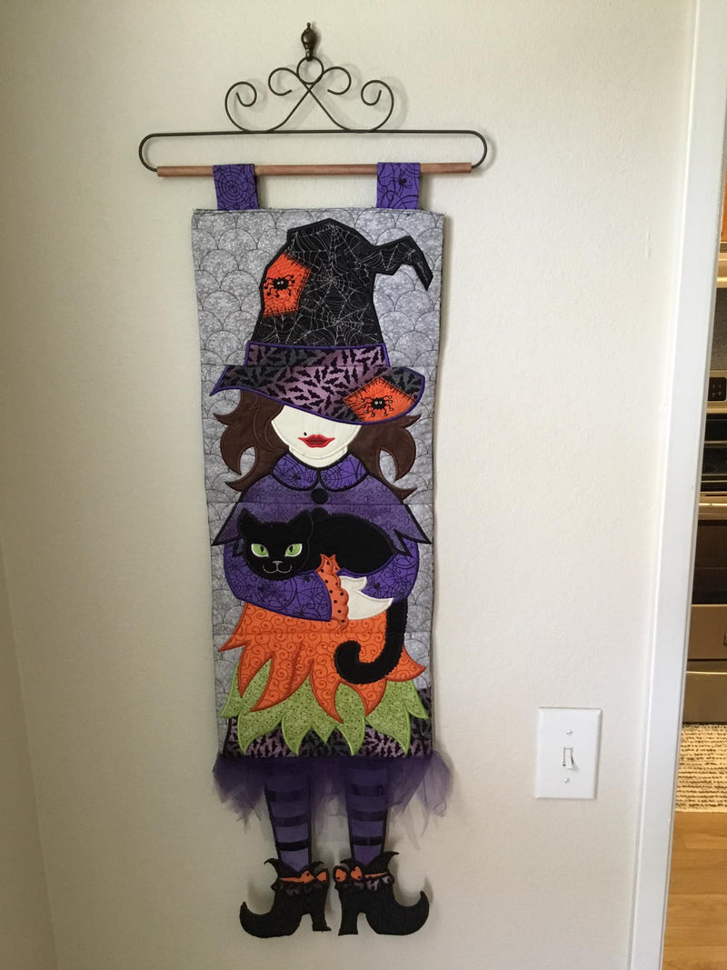 Witch Hanger 5x7 6x10 7x12 In the hoop machine embroidery designs