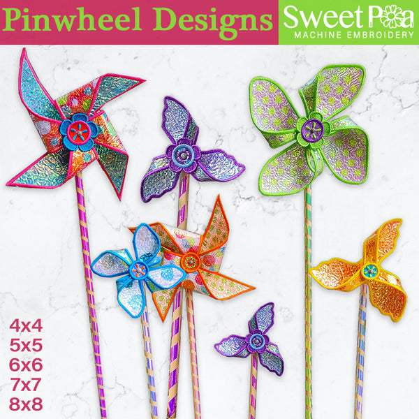 Pinwheel Designs 4x4 5x5 6x6 7x7 8x8 - Sweet Pea Australia In the hoop machine embroidery designs. in the hoop project, in the hoop embroidery designs, craft in the hoop project, diy in the hoop project, diy craft in the hoop project, in the hoop embroidery patterns, design in the hoop patterns, embroidery designs for in the hoop embroidery projects, best in the hoop machine embroidery designs perfect for all hoops and embroidery machines