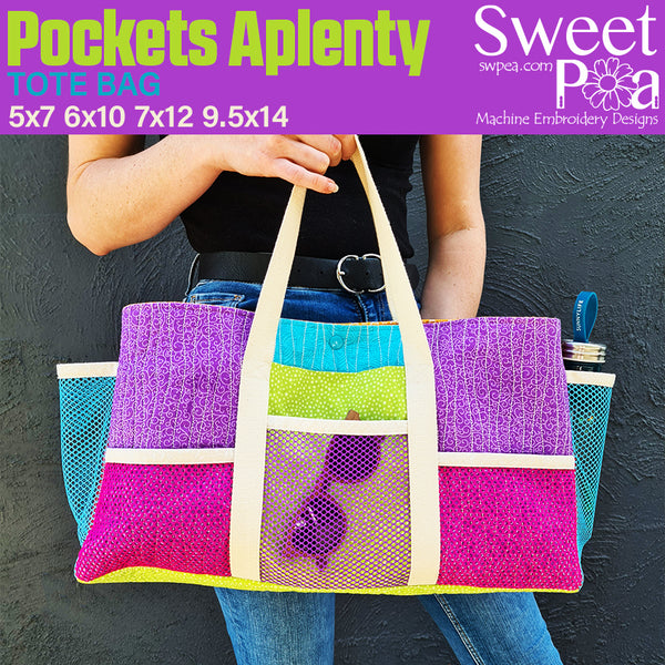 Pockets Aplenty Tote Bag 5x7 6x10 7x12 9.5x14 - Sweet Pea Australia In the hoop machine embroidery designs. in the hoop project, in the hoop embroidery designs, craft in the hoop project, diy in the hoop project, diy craft in the hoop project, in the hoop embroidery patterns, design in the hoop patterns, embroidery designs for in the hoop embroidery projects, best in the hoop machine embroidery designs perfect for all hoops and embroidery machines