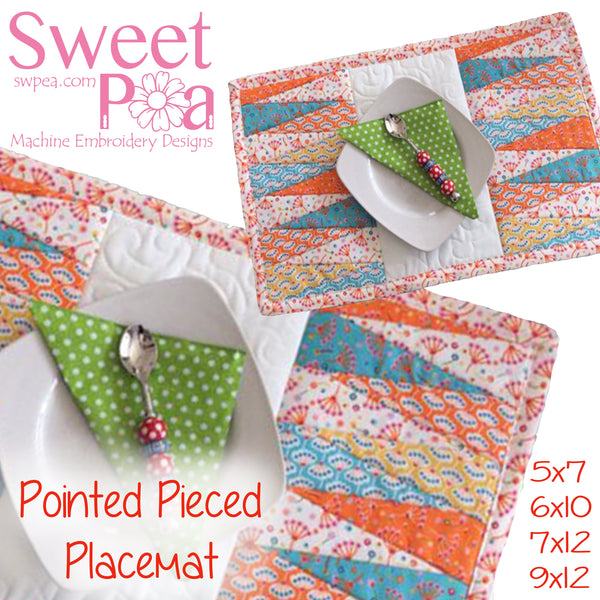 Pointed Pieced Placemat and Quilt Blocks 5x7 6x10 7x12 9x12 - Sweet Pea Australia In the hoop machine embroidery designs. in the hoop project, in the hoop embroidery designs, craft in the hoop project, diy in the hoop project, diy craft in the hoop project, in the hoop embroidery patterns, design in the hoop patterns, embroidery designs for in the hoop embroidery projects, best in the hoop machine embroidery designs perfect for all hoops and embroidery machines