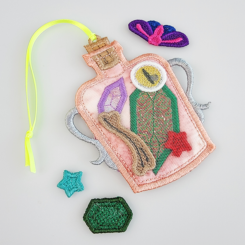 Magic Potion Ornaments 4x4 In the hoop machine embroidery designs