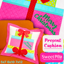 Present Cushion 5x7 6x10 7x12 In the hoop machine embroidery designs