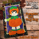 Pumpkin Girl Mugrug 6x10 7x12 9.5x14 - Sweet Pea Australia In the hoop machine embroidery designs. in the hoop project, in the hoop embroidery designs, craft in the hoop project, diy in the hoop project, diy craft in the hoop project, in the hoop embroidery patterns, design in the hoop patterns, embroidery designs for in the hoop embroidery projects, best in the hoop machine embroidery designs perfect for all hoops and embroidery machines
