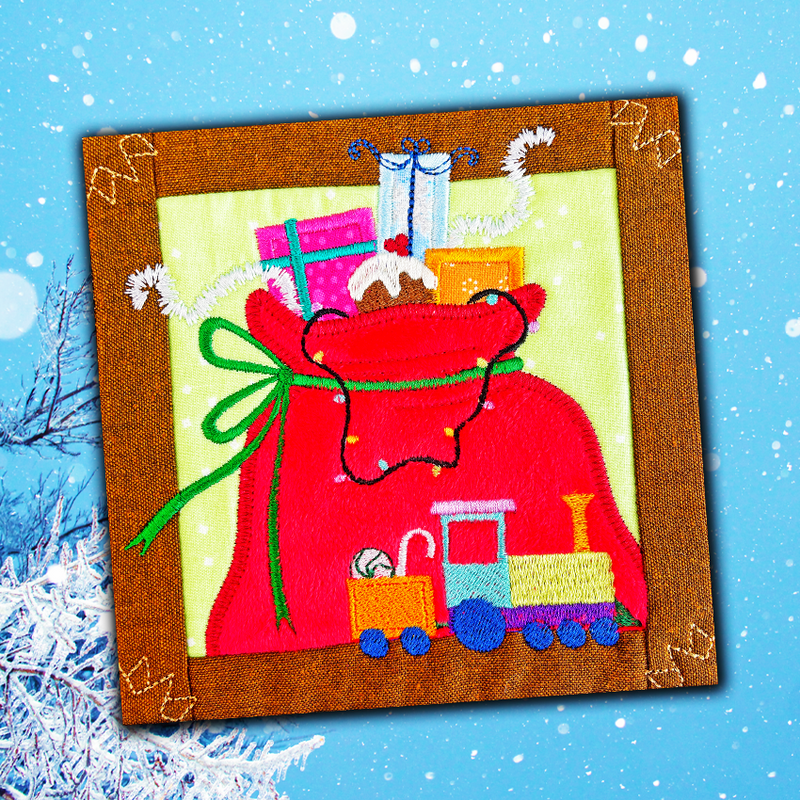 BOW Santa's Workshop Tour Quilt - Block 12 In the hoop machine embroidery designs