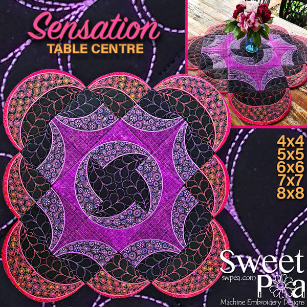 Sensation Table Centre Piece 4x4 5x5 6x6 7x7 8x8 - Sweet Pea Australia In the hoop machine embroidery designs. in the hoop project, in the hoop embroidery designs, craft in the hoop project, diy in the hoop project, diy craft in the hoop project, in the hoop embroidery patterns, design in the hoop patterns, embroidery designs for in the hoop embroidery projects, best in the hoop machine embroidery designs perfect for all hoops and embroidery machines