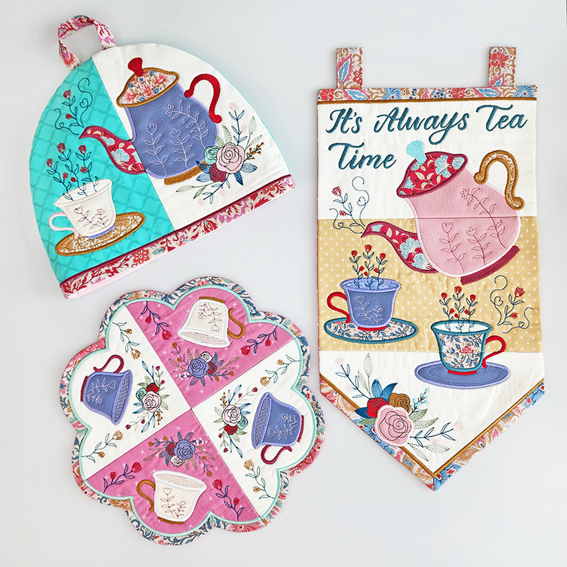 Tea Time Set In the hoop machine embroidery designs
