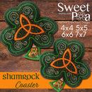 Shamrock Coaster 4x4 5x5 6x6 7x7 - Sweet Pea Australia In the hoop machine embroidery designs. in the hoop project, in the hoop embroidery designs, craft in the hoop project, diy in the hoop project, diy craft in the hoop project, in the hoop embroidery patterns, design in the hoop patterns, embroidery designs for in the hoop embroidery projects, best in the hoop machine embroidery designs perfect for all hoops and embroidery machines