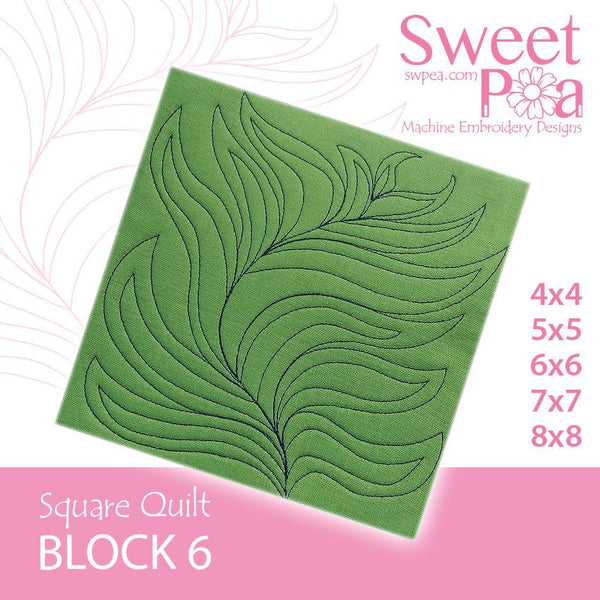 Square Quilt Block 6 Feather 4x4 5x5 6x6 7x7 8x8 - Sweet Pea Australia In the hoop machine embroidery designs. in the hoop project, in the hoop embroidery designs, craft in the hoop project, diy in the hoop project, diy craft in the hoop project, in the hoop embroidery patterns, design in the hoop patterns, embroidery designs for in the hoop embroidery projects, best in the hoop machine embroidery designs perfect for all hoops and embroidery machines