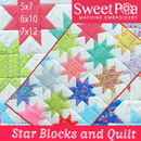 Star Blocks and Quilt 4x4 5x5 6x6 7x7 In the hoop machine embroidery designs