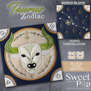 BOM Zodiac Quilt Block 2 - Taurus - Sweet Pea Australia In the hoop machine embroidery designs. in the hoop project, in the hoop embroidery designs, craft in the hoop project, diy in the hoop project, diy craft in the hoop project, in the hoop embroidery patterns, design in the hoop patterns, embroidery designs for in the hoop embroidery projects, best in the hoop machine embroidery designs perfect for all hoops and embroidery machines