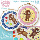 Teddy Bear Applique with Flowers or Balloons. - Sweet Pea Australia In the hoop machine embroidery designs. in the hoop project, in the hoop embroidery designs, craft in the hoop project, diy in the hoop project, diy craft in the hoop project, in the hoop embroidery patterns, design in the hoop patterns, embroidery designs for in the hoop embroidery projects, best in the hoop machine embroidery designs perfect for all hoops and embroidery machines