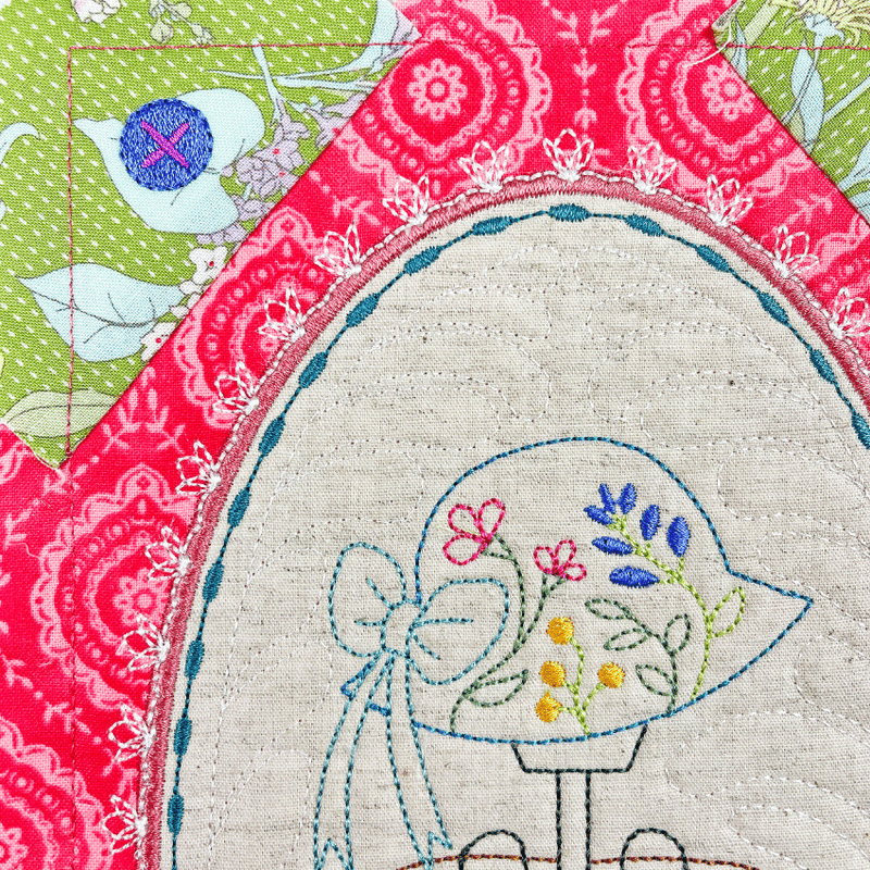 BOM Treasured Notions Quilt - Block 7 - Sweet Pea Australia In the hoop machine embroidery designs. in the hoop project, in the hoop embroidery designs, craft in the hoop project, diy in the hoop project, diy craft in the hoop project, in the hoop embroidery patterns, design in the hoop patterns, embroidery designs for in the hoop embroidery projects, best in the hoop machine embroidery designs perfect for all hoops and embroidery machines