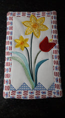 Spring Daffodil Mug Rug 5x7 6x10 7x12 - Sweet Pea Australia In the hoop machine embroidery designs. in the hoop project, in the hoop embroidery designs, craft in the hoop project, diy in the hoop project, diy craft in the hoop project, in the hoop embroidery patterns, design in the hoop patterns, embroidery designs for in the hoop embroidery projects, best in the hoop machine embroidery designs perfect for all hoops and embroidery machines