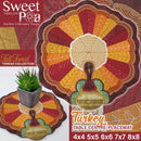 Turkey Table Centre or Placemat 4x4 5x5 6x6 7x7 and 8x8 - Sweet Pea Australia In the hoop machine embroidery designs. in the hoop project, in the hoop embroidery designs, craft in the hoop project, diy in the hoop project, diy craft in the hoop project, in the hoop embroidery patterns, design in the hoop patterns, embroidery designs for in the hoop embroidery projects, best in the hoop machine embroidery designs perfect for all hoops and embroidery machines