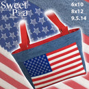 USA Flag Tote 6x10 8x12 9.5x14 - Sweet Pea Australia In the hoop machine embroidery designs. in the hoop project, in the hoop embroidery designs, craft in the hoop project, diy in the hoop project, diy craft in the hoop project, in the hoop embroidery patterns, design in the hoop patterns, embroidery designs for in the hoop embroidery projects, best in the hoop machine embroidery designs perfect for all hoops and embroidery machines