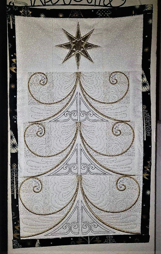 Golden Spiral Quilt 4x4 5x5 6x6 7x7 8x8 In the hoop machine embroidery designs