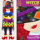 Witch Hanger 5x7 6x10 7x12 - Sweet Pea Australia In the hoop machine embroidery designs. in the hoop project, in the hoop embroidery designs, craft in the hoop project, diy in the hoop project, diy craft in the hoop project, in the hoop embroidery patterns, design in the hoop patterns, embroidery designs for in the hoop embroidery projects, best in the hoop machine embroidery designs perfect for all hoops and embroidery machines