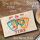 You and Me Time mugrug 5x7 6x10 7x12 in the hoop machine embroidery designs - Sweet Pea Australia In the hoop machine embroidery designs. in the hoop project, in the hoop embroidery designs, craft in the hoop project, diy in the hoop project, diy craft in the hoop project, in the hoop embroidery patterns, design in the hoop patterns, embroidery designs for in the hoop embroidery projects, best in the hoop machine embroidery designs perfect for all hoops and embroidery machines