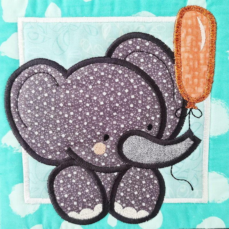 Elephant with Balloons Baby Quilt 4x4 5x5 6x6 7x7 - Sweet Pea Australia In the hoop machine embroidery designs. in the hoop project, in the hoop embroidery designs, craft in the hoop project, diy in the hoop project, diy craft in the hoop project, in the hoop embroidery patterns, design in the hoop patterns, embroidery designs for in the hoop embroidery projects, best in the hoop machine embroidery designs perfect for all hoops and embroidery machines