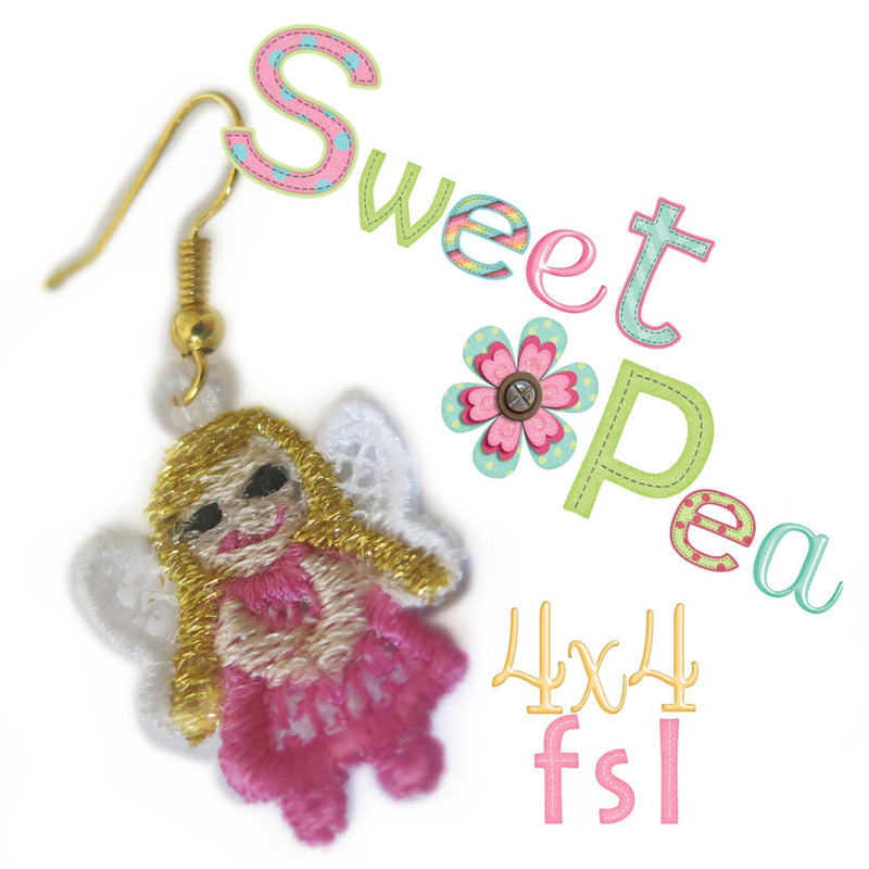 Fairy or Angel FSL earrings - Sweet Pea Australia In the hoop machine embroidery designs. in the hoop project, in the hoop embroidery designs, craft in the hoop project, diy in the hoop project, diy craft in the hoop project, in the hoop embroidery patterns, design in the hoop patterns, embroidery designs for in the hoop embroidery projects, best in the hoop machine embroidery designs perfect for all hoops and embroidery machines