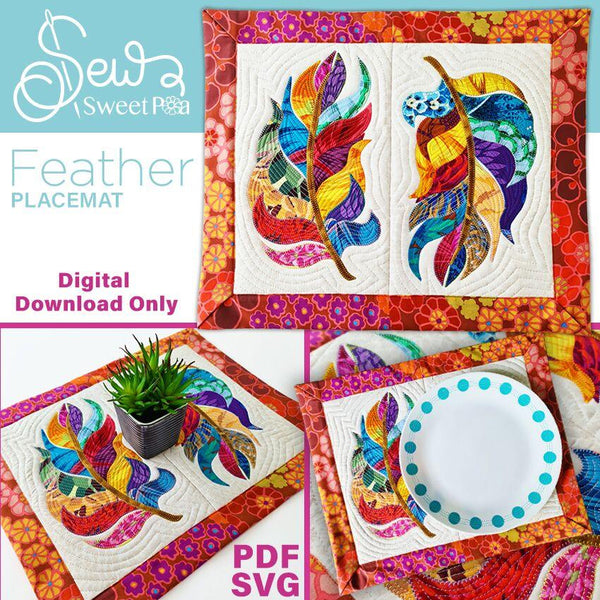 Feather Placemat Sewing Pattern - Sweet Pea Australia In the hoop machine embroidery designs. in the hoop project, in the hoop embroidery designs, craft in the hoop project, diy in the hoop project, diy craft in the hoop project, in the hoop embroidery patterns, design in the hoop patterns, embroidery designs for in the hoop embroidery projects, best in the hoop machine embroidery designs perfect for all hoops and embroidery machines