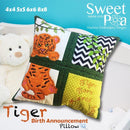 Tiger Birth Announcement 4x4 5x5 6x6 8x8 - Sweet Pea Australia In the hoop machine embroidery designs. in the hoop project, in the hoop embroidery designs, craft in the hoop project, diy in the hoop project, diy craft in the hoop project, in the hoop embroidery patterns, design in the hoop patterns, embroidery designs for in the hoop embroidery projects, best in the hoop machine embroidery designs perfect for all hoops and embroidery machines